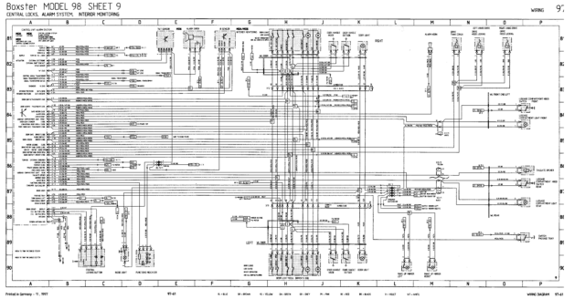 Porsche 986 1998 Schaltplan Alarmsystem Wegfahrsperre