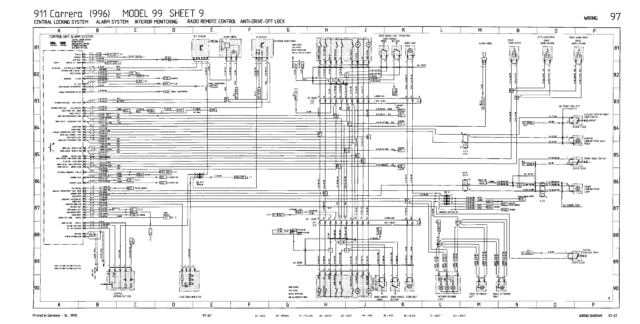Porsche 996 1999 Schaltplan Alarmsystem Wegfahrsperre