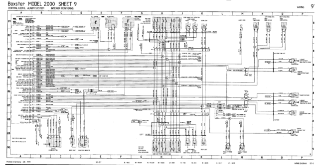 Porsche 986 2000 Schaltplan Alarmsystem Wegfahrsperre