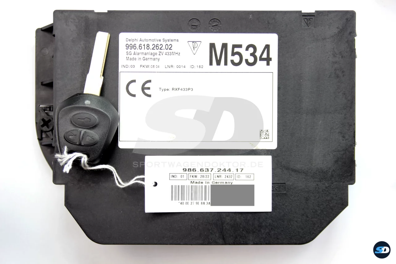 Bild vergrößern - Porsche M534 Alarmsteuergerät mit neuem Porsche 986 Boxster Funkschlüssel