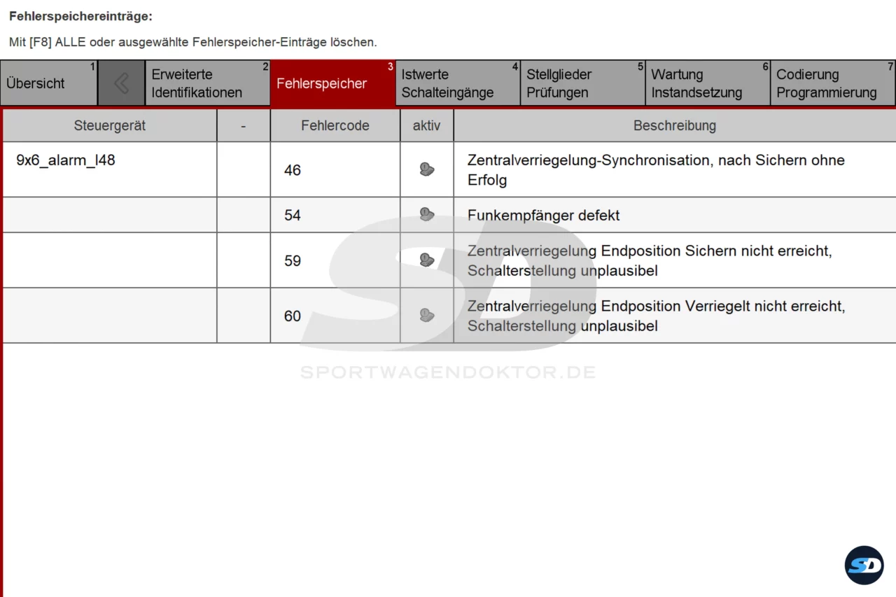 Bild vergrößern - Porsche 996 – verpfuschtes Alarmsteuergerät M534
